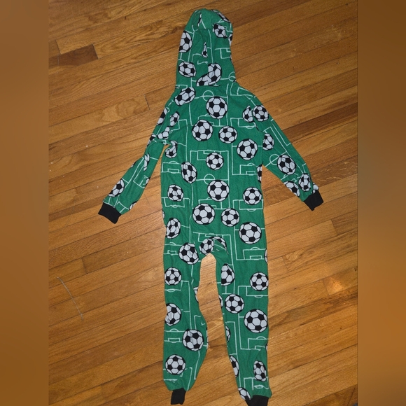 The Children's Place Green Soccer Print Footie - Picture 3 of 3